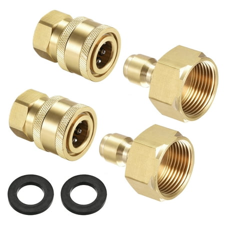 Uxcell M22x1.5 & M13x1 Female Thread Brass Quick Connect Kit 2 Sets ...