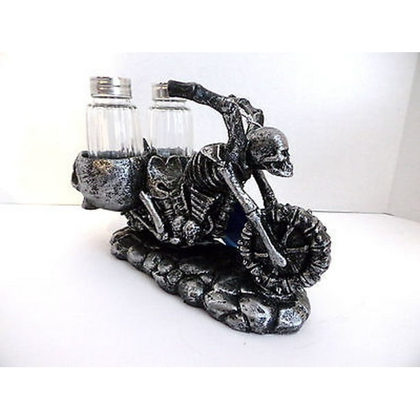 Hell's Chopper Spice Skull Motorcycle Salt and Pepper Shaker Set 191