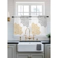 thumbnail image 2 of Boho Gray Beige Floral Tier Curtains 36 Inch Length,Sheer Curtains for Bedroom Living Room Window Retro Abstract Art Flowers Rod Pocket Drapes Kitchen Curtains Small Half Window 27.5"x36" 2 Panels, 2 of 6