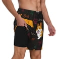 thumbnail image 2 of Kdxio Royal Corgi Print Men'S Swim Trunks With Compression Liner 7 Inch Inseam Quick Dry Swim Shorts, 2 of 7
