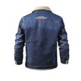 thumbnail image 3 of AMERTEER Men‘s Denim Jacket Oversized Plus Velvet Loose Jacket Autumn Winter, 3 of 5