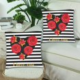 thumbnail image 2 of BOSDECO Red Roses Heart Pillow Covers Pillow Cases Two Sides Printing 18x18 inches ,Set of 2, 2 of 2