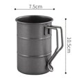 thumbnail image 2 of 350Ml/12Oz Retro Industrial Style Beer Mug 304 Stainless Steel Mug,Distressed Outdoor Camping Cup Tr, 2 of 5