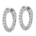 thumbnail image 2 of White Sterling Silver Earring In & Out Hoop Women'S Cubic Zirconia CZ Round Clear 18 mm 19, 2 of 3
