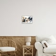 thumbnail image 3 of Stupell Industries Navy & Gold Abstraction Botanical & Floral Painting Gray Framed Art Print Wall Art, 14 x 11, 3 of 9