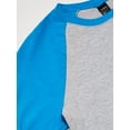 thumbnail image 2 of Hanes Men's X-Temp Raglan Baseball Tee, Light Steel/Neon Blue, Medium, 2 of 3