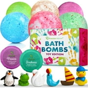 Bath Bombs for Kids Set - Big Balls Fizzy Bathtub Time Bombs with Mini Toys Surprise
