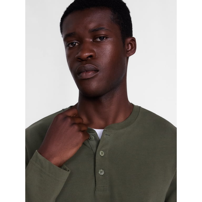 George Men's Long Sleeve Henley Shirt photo 4