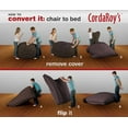 thumbnail image 3 of CordaRoy's Chenille Convertible Bean Bag Chair, Queen Classic, Espresso, 3 of 14