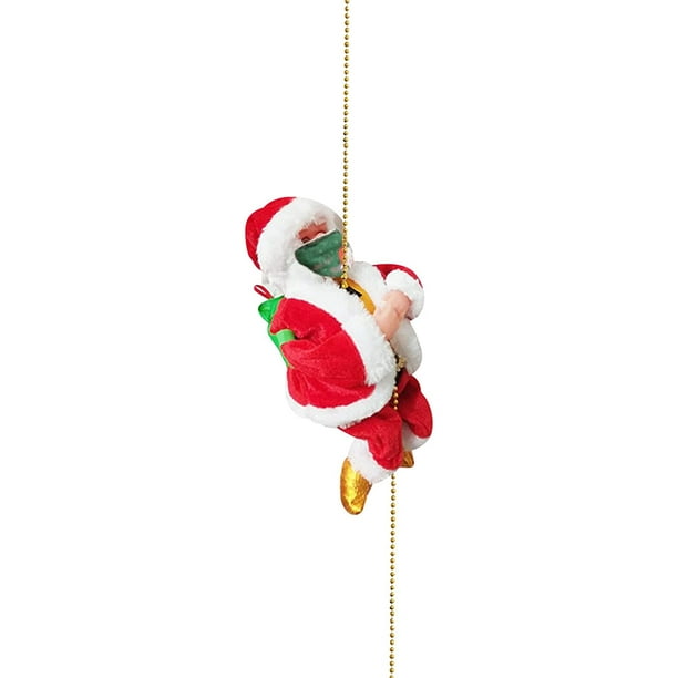Corde d'escalade musicale du Père Noël - Corde d'escalade courte Chaîne de  perles d'escalade du Père Noël Décorations de Noël Échelle d'escalade du  Père Noël électrique Décoration d'intérieur et d'extérieur pour la