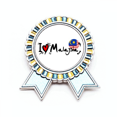 thumbnail image 1 of Me encanta la palabra amor corazon de Malasia bandera ilustracion Insignia broche Medalla ganadora, 1 of 3