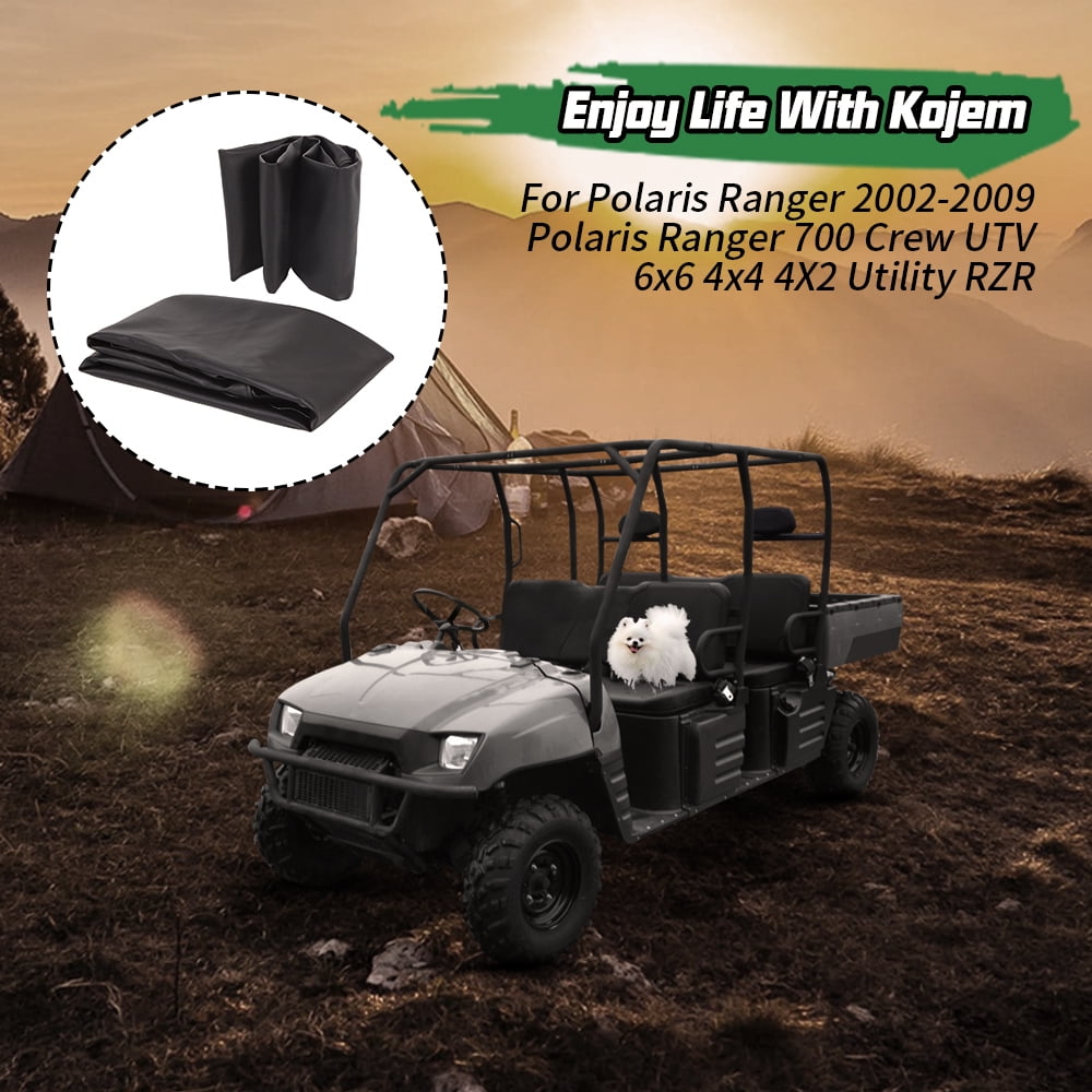 Kojem Black Seat Cover Replacement Set for Polaris Ranger 2002-2008 & 2009 Polaris Ranger 700 Crew UTV 6x6 4x4 4X2 Utility RZR