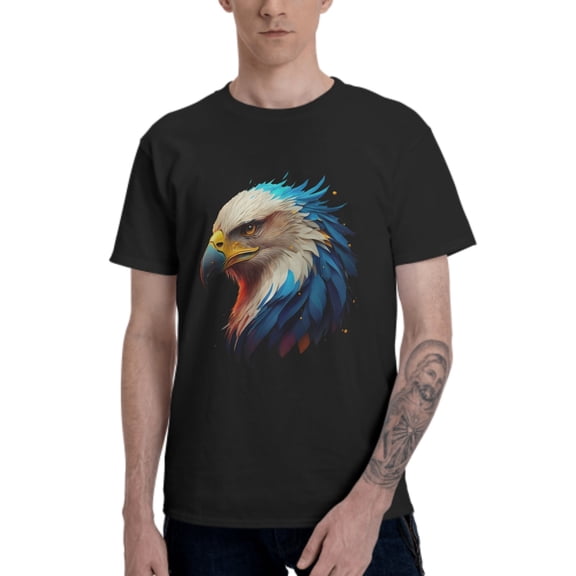 Colorful Eagle Men's T-Shirt Cotton 100% Summer Tops Fashion Casual Colorful Eagle Short Sleeves for Men Women Round Collar Top Tees