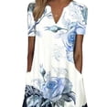 thumbnail image 3 of FASHIONWT Elegant Floral Print Summer Midi Knee-Length Pockets Women Jumper Dress, 3 of 4