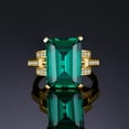 thumbnail image 3 of Jewelrypalace 5.9ct Emerald Cut Nano Russian Simulated Emerald Cocktail Ring 925 Sterling Silver Yellow Gold Plated, 3 of 5