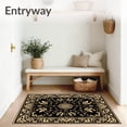thumbnail image 3 of ODIKA 3'x5' Machine Washable Non-Slip Area Rug, Petal Swirl Enchanted Garden Mystical High Traffic Rug, Black, 485264, 3 of 7