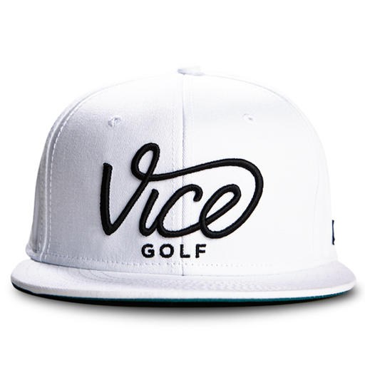 Vice Golf Hat Crew Cap, White Adjustable Size