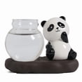 thumbnail image 3 of Shipiny Pandas Shape Hydroponic Vase Glassware, Clear Glass Planter for Fresh Flowers Hydroponic Plants, Cute Desktop Decorative Ornaments for Home Office Table Decor, A, 3 of 3