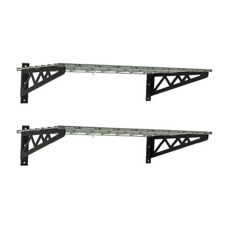 MonsterRAX Steel Wall Mounted Shelf - 18" D x 36" L - 500 lb Weight Capacity (Set of 2)