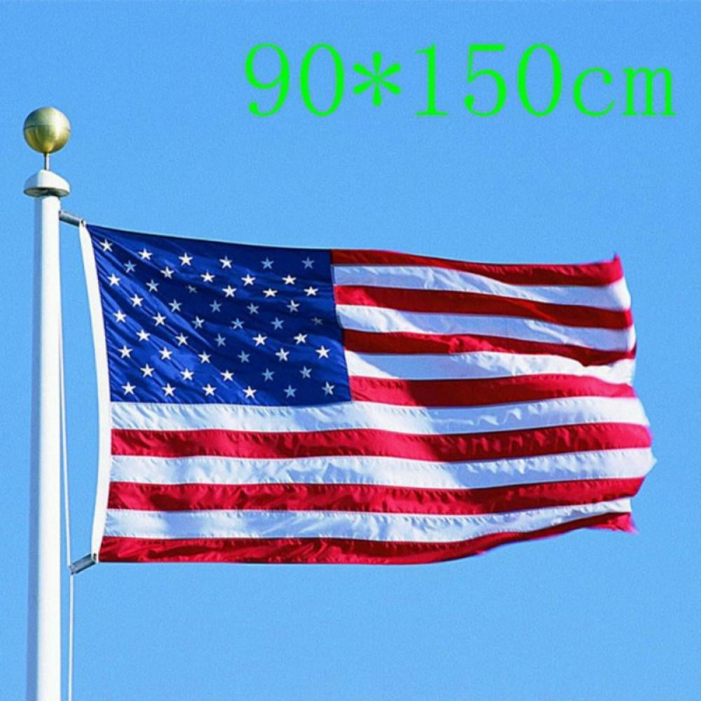 American Flag 2.5x4 Ft Embroidered Stars Sewn Stripes Brass Grommets US Flag Durable Long Lasting for Outdoor Use 