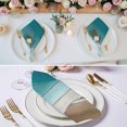 thumbnail image 2 of Teal Brown Cloth Napkins, Rustic Vintage Abstract Ombre Wooden Plank Washable and Reusable Dinner Napkins Set of 4, Table Napkin for Kitchen Party Birthday Wedding Hotel Housewarming 20"x20", 2 of 8