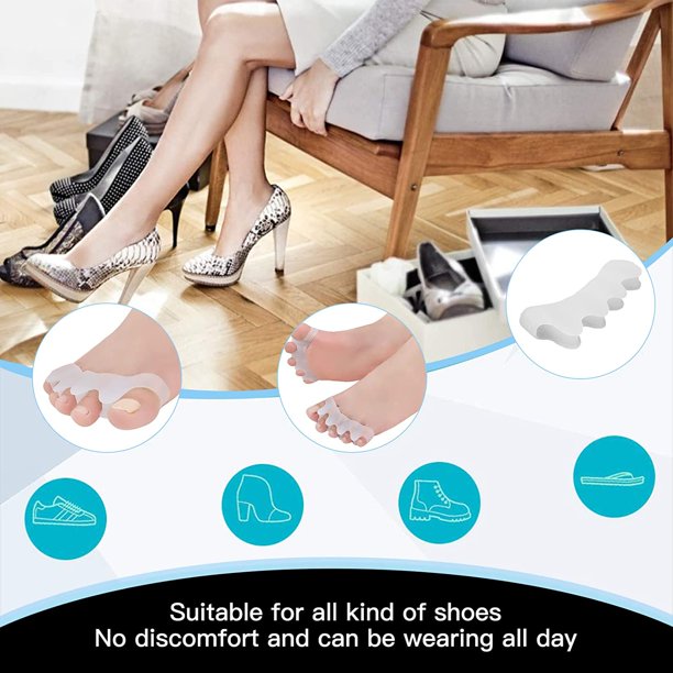 4 separadores de dedos de los pies para superposición de dedos de los pies,esparcidor de dedos meñiques rizados, dedos de los pies torcidos, yoguis, bailarines, corredores