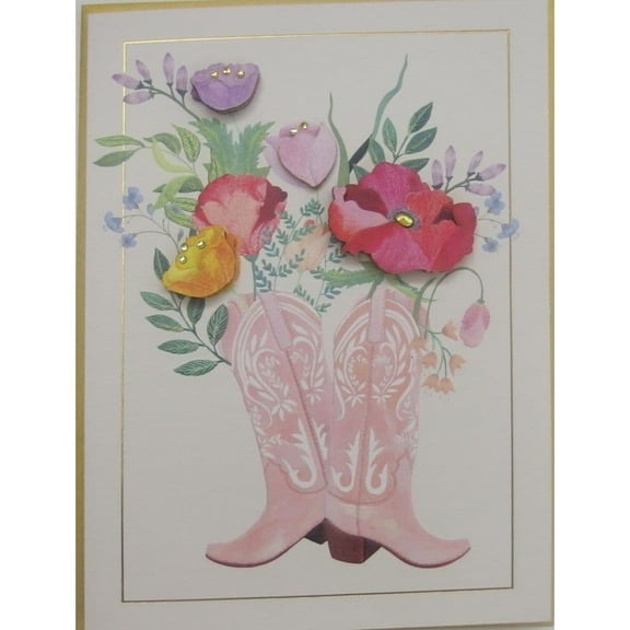 NIQUEA.D, Pink Cowgirl Boots Mother's Day Card