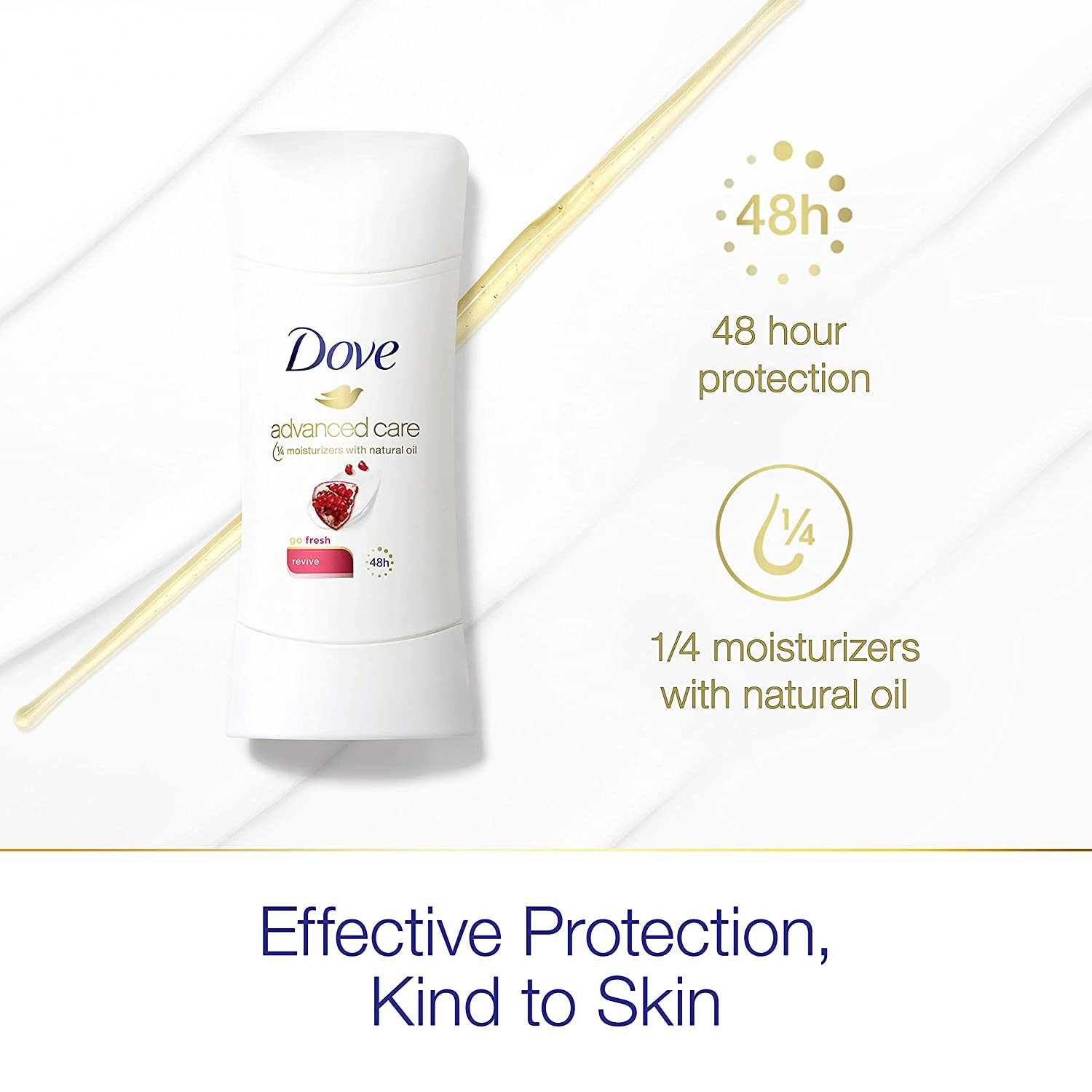 Dove Advanced Care Antiperspirant Deodorant Stick for Women, Revive, for 48 Hour Protection And Soft And Comfortable Underarms, 2.6 oz, 2 Count - image 3 of 6