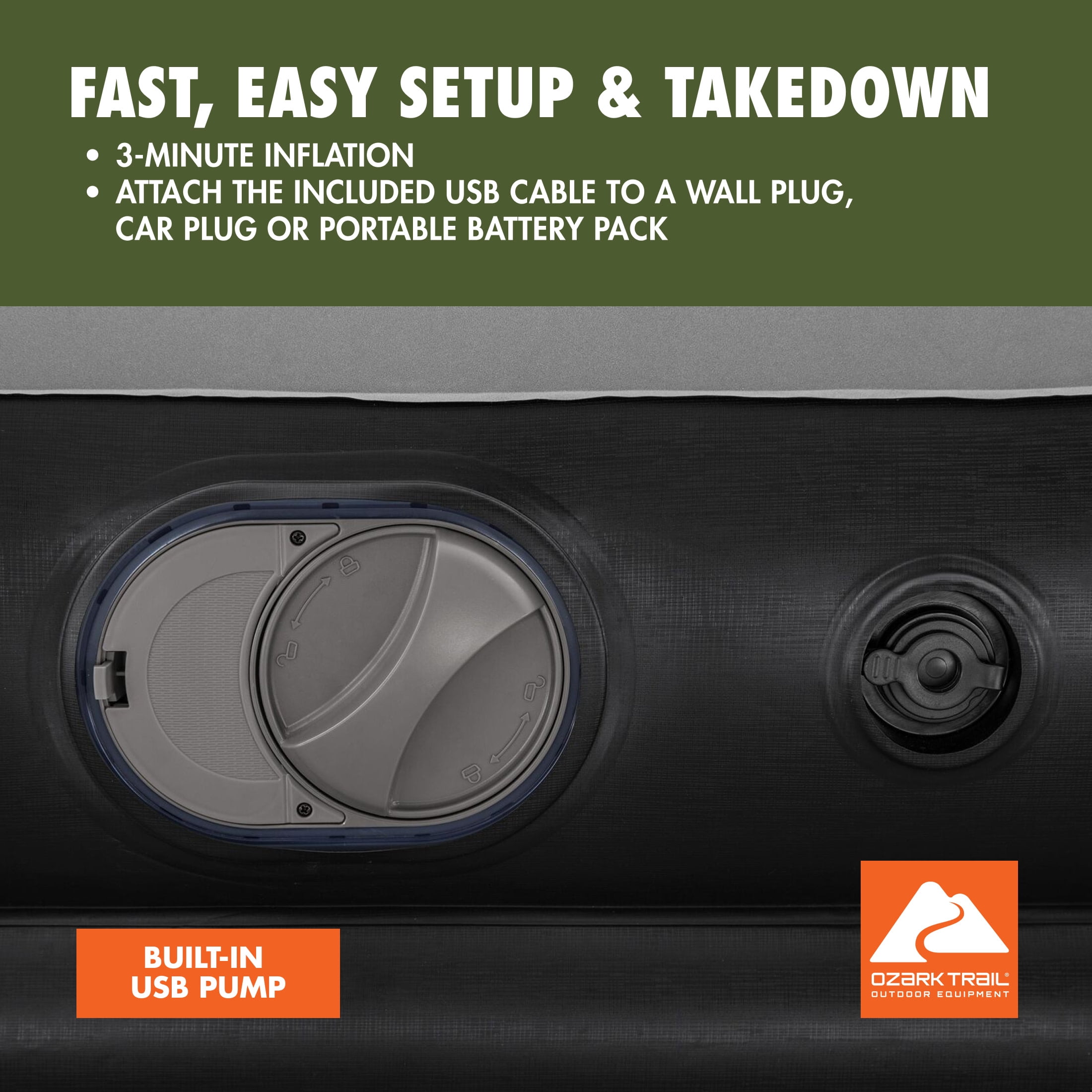 Ozark Trail 13" Full Air Mattress with Built-In USB Pump