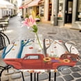 thumbnail image 6 of Fall Red Truck Round Tablecloth for 36-44 Inch Tables,Fitted Table Cover with Elastic Edge,Thanksgiving Pumpkin Maple Leaf Turkey Waterproof Outdoor Table Cloth Protector for Patio Garden Dinner, 6 of 9