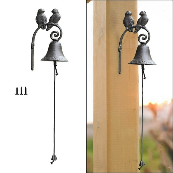 Campana de puerta colgante perfecl de hierro fundido metal antiguo