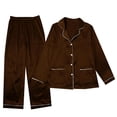 thumbnail image 2 of Fgnfyis Family Matching Outfits Silk Satin Solid Long Sleeve Button Down Soft Cozy 2 Piece Pajamas Set Sleepwear Loungewear, 2 of 3