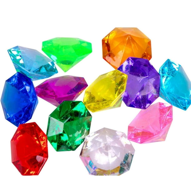 Cofre del tesoro pirata con gemas de diamante acrílico como obsequio para fiestas