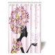 thumbnail image 1 of ABPHQTO Cortina de ducha de fantasía Cabeza floral Chica linda con mariposa Romántica Primavera femenina Símbolo de arte Impresión Cortina de ducha de baño 120x180 cm, 1 of 2