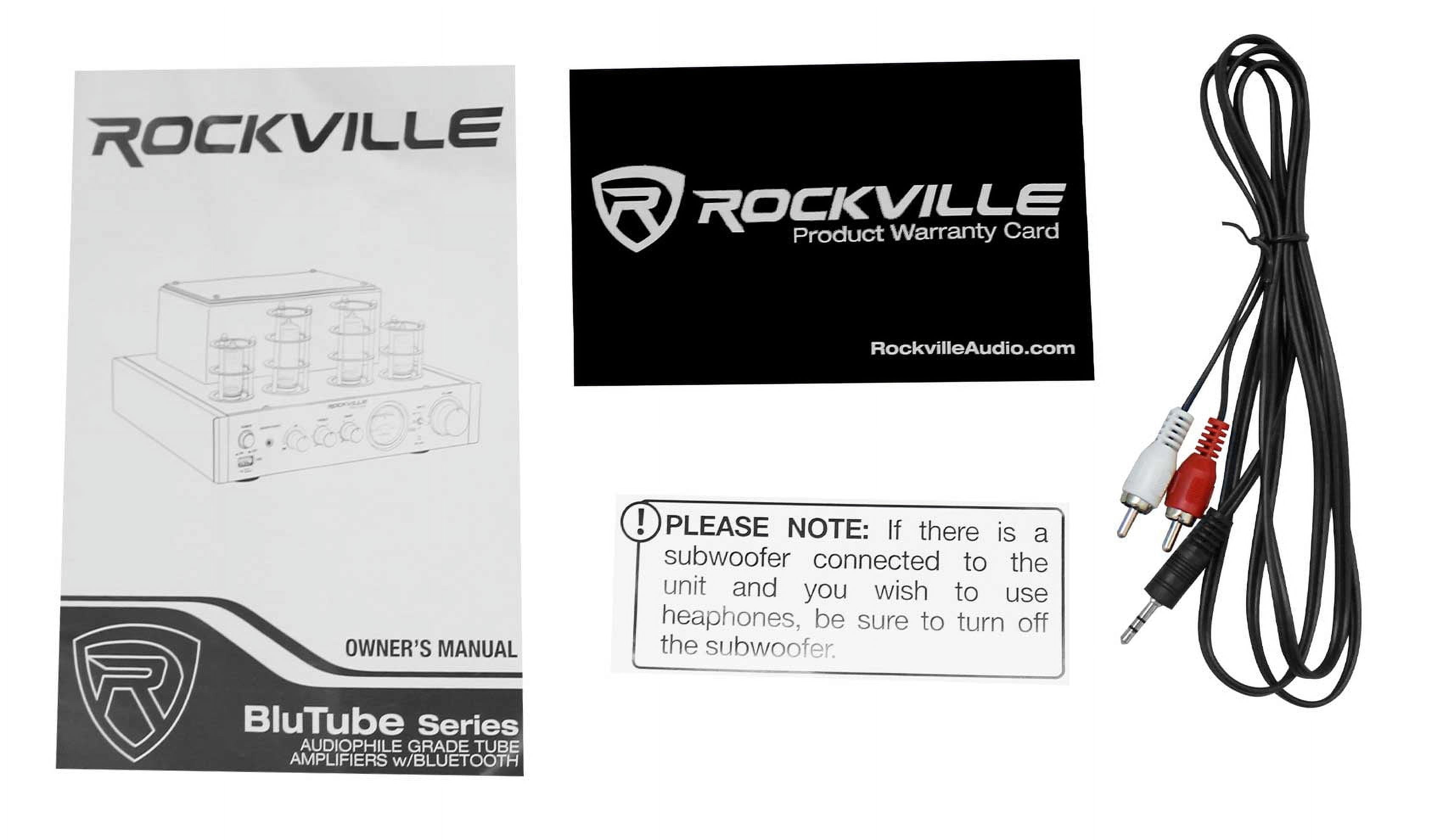 Rockville BluTube LED Bluetooth Tube Amplifier+Bookshelf Speakers+Stands+10" Sub