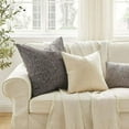 thumbnail image 2 of DADHOT Set of 2 Beige Pillow Covers 20 x 20 inch Farmhouse Boho Decorative Throw Pillow Covers Linen Cushion Covers for Sofa Couch Décor, 2 of 6