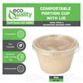 thumbnail image 2 of EcoQuality 3oz Compostable Portion Cups with Lids Condiment Souffle Bagasse Cups with Lid - Sugarcane, Biodegradable Perfect For Sauces, Samples, Condiments, Slime, Jello Shot, Food Storage (1000), 2 of 7