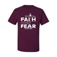 thumbnail image 2 of Wild Bobby, Faith Over Fear Psalm 118:6 White , Inspirational/Christian, Men's Graphic Tees, Maroon, 3XL, 2 of 3
