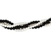 14k Yellow Gold 18in Twisted Onyx & Cultured Pearl 2 Strand Necklace