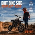 thumbnail image 5 of Upgrade 4-Stroke Gas Dirt Bike,39cc Gas Powered Off-Road Mini Bike,Mini Dirt Bike with 20mph Max Speed & 27 miles Max Range,Adjustable Suspension, Dual Disc Brakes,Epa Certified,BLACK, 5 of 10