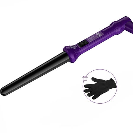 Ovonni Ionic Curling Wand, 19-25mm Dual Voltage Ceramic Tourmaline Curling Iron Wand, Professional Instant Heat Up Hair Wand for Loose Curls and Waves with Heat Protective Glove