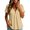 Beige, variant on Linen Shirts for Women Short Sleeve Casual V Neck T Shirt Peplum Tops Summer Blouses Beach Vacation Outfits