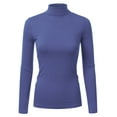 thumbnail image 1 of Doublju Women's Long Sleeve Turtleneck Lightweight Pullover Top Sweater with Plus Size, 1 of 4