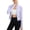 Purple, variant on Qiopertar Women Short Sleeve Sun Protection Shirts Full Zip Casual Crop Tops with Thumb Holes and Pockets Spring Summer Fall Outdoor Travel Activewear Shirts, White L