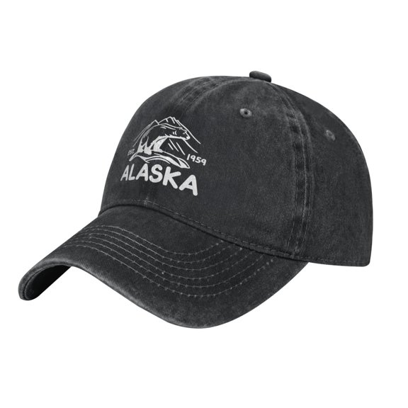 Alaska Bear Est. 1959 Cowboy Hat Baseball Hat Trucker Hat For Men Women Retro Denim Hats Baseball Cap Dad Hat