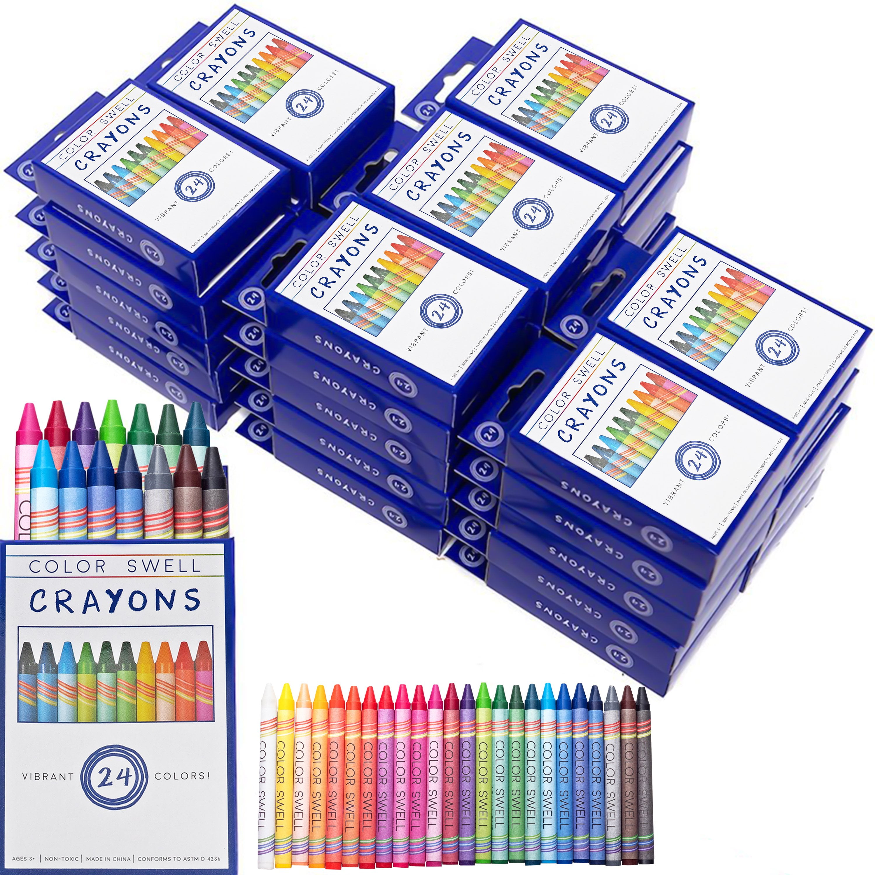 Coloring Crayons 240 Sets of 3-Packs in Cello CrayonKing 720 Bulk Crayons 