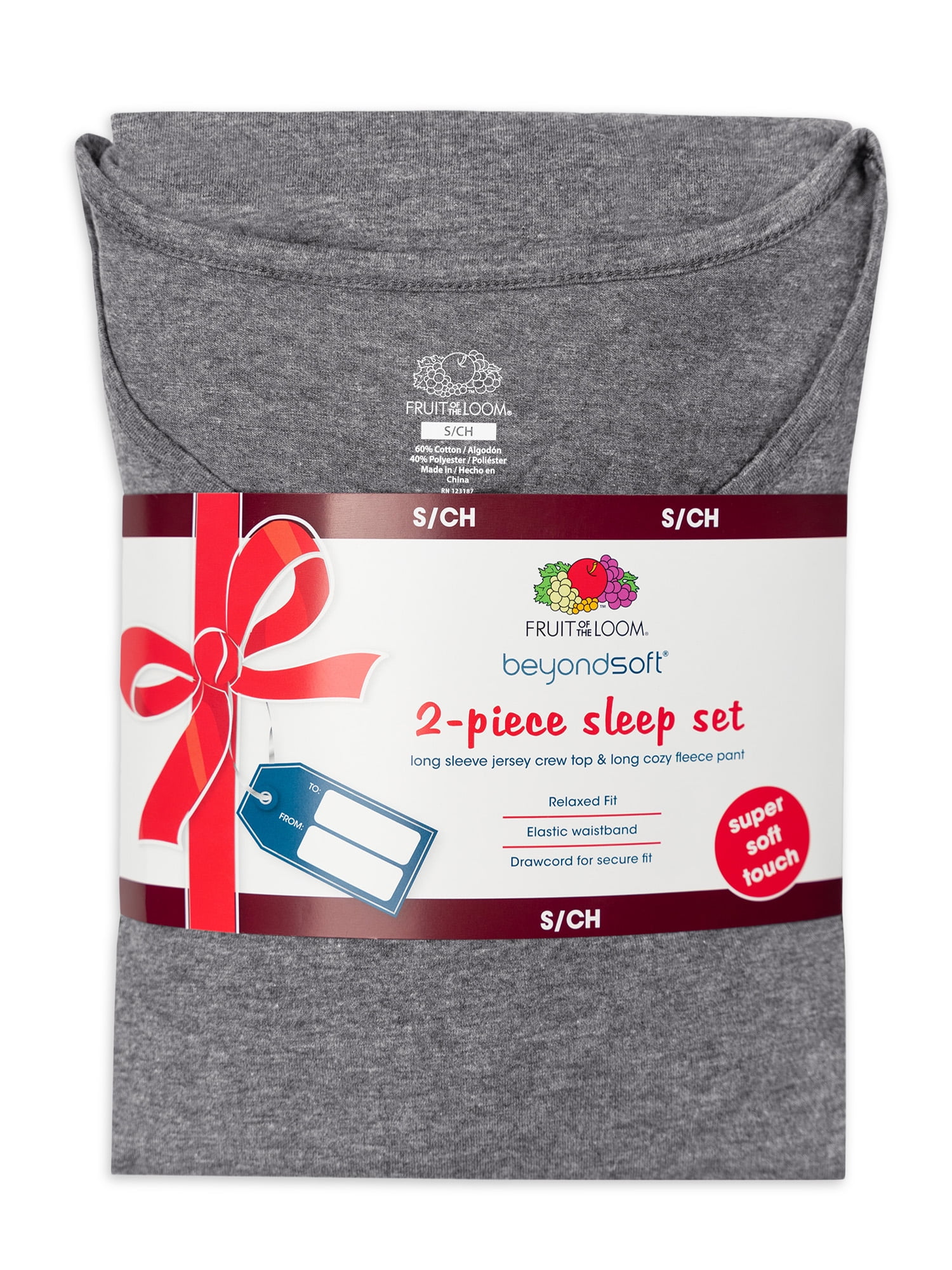 Fruit of the Loom Women's Beyond Soft Long Sleeve Top & Fleece Bottom Pajama Set, Sizes S-4X