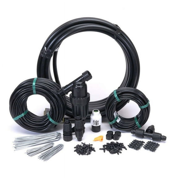 DripWorks Garden Water Hose System with 1/2" Mainline, 1/4" Tubing, Sprayers, and Accessories