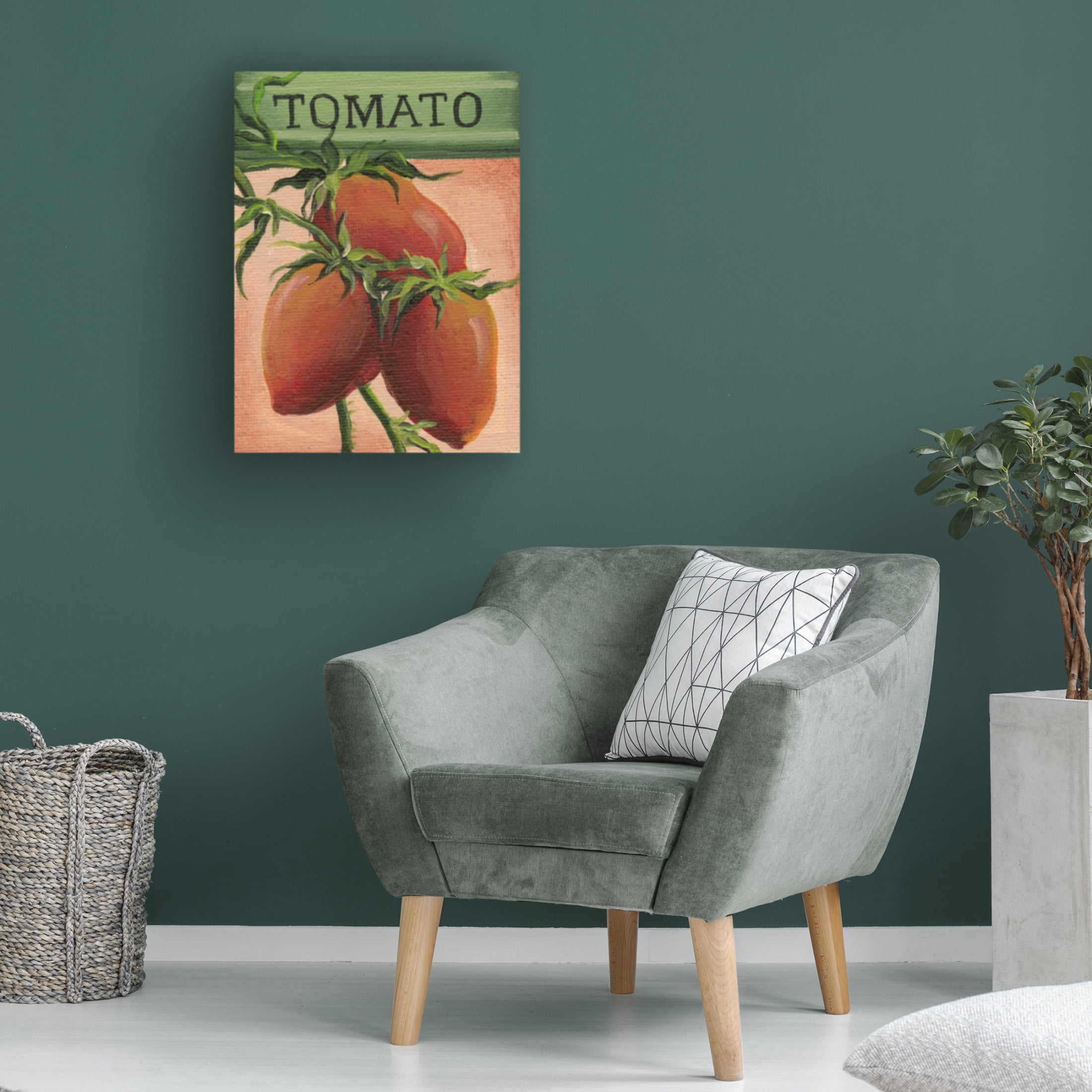 Canvas Wall Art - Debbi Wetzel 'Seed Packets 26 - Tomato' Wall Art for Living Room, Bedroom, or Office Décor by Trademark Fine Art - 35 x 47 Inches