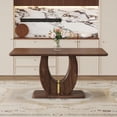 thumbnail image 2 of TesNus Dining Table 63 Inch Walnut Wood Grain Modern Rectangular for 6 Persons Kitchen, 2 of 7